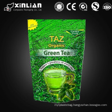 flat bottom plastic green tea packaging with high quality